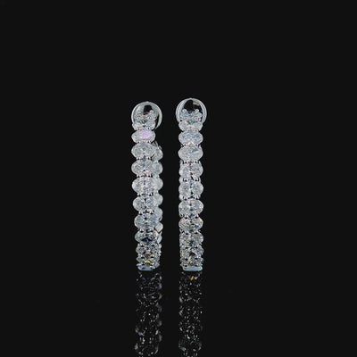 11ctw oval lab grown diamond inside out hoop earrings rotating