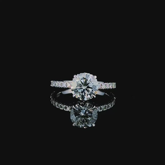 2.01ct round brilliant lab diamond engagement ring, 360 degree turntable video
