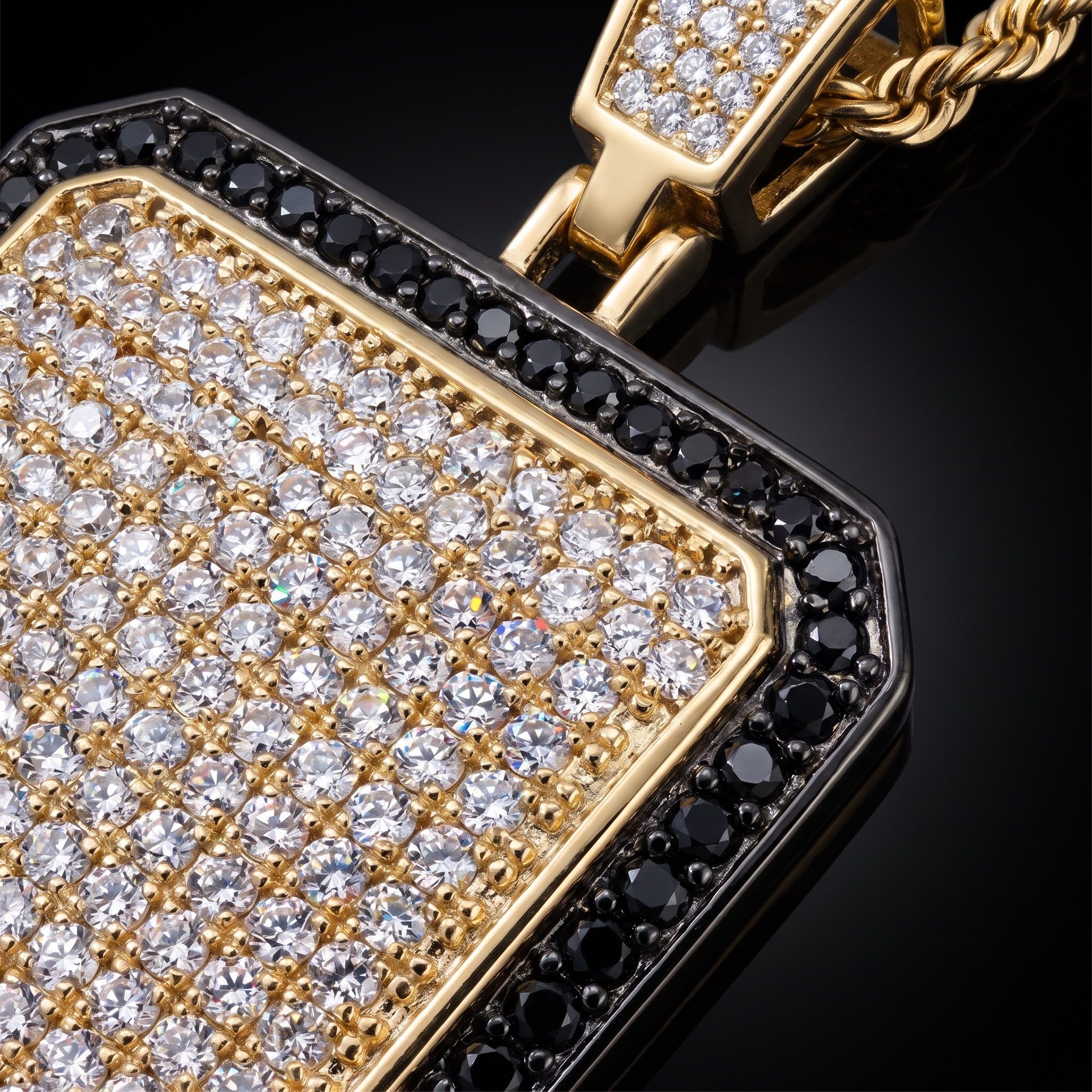 5.6ct rectangle lab grown diamond pendant shown worn