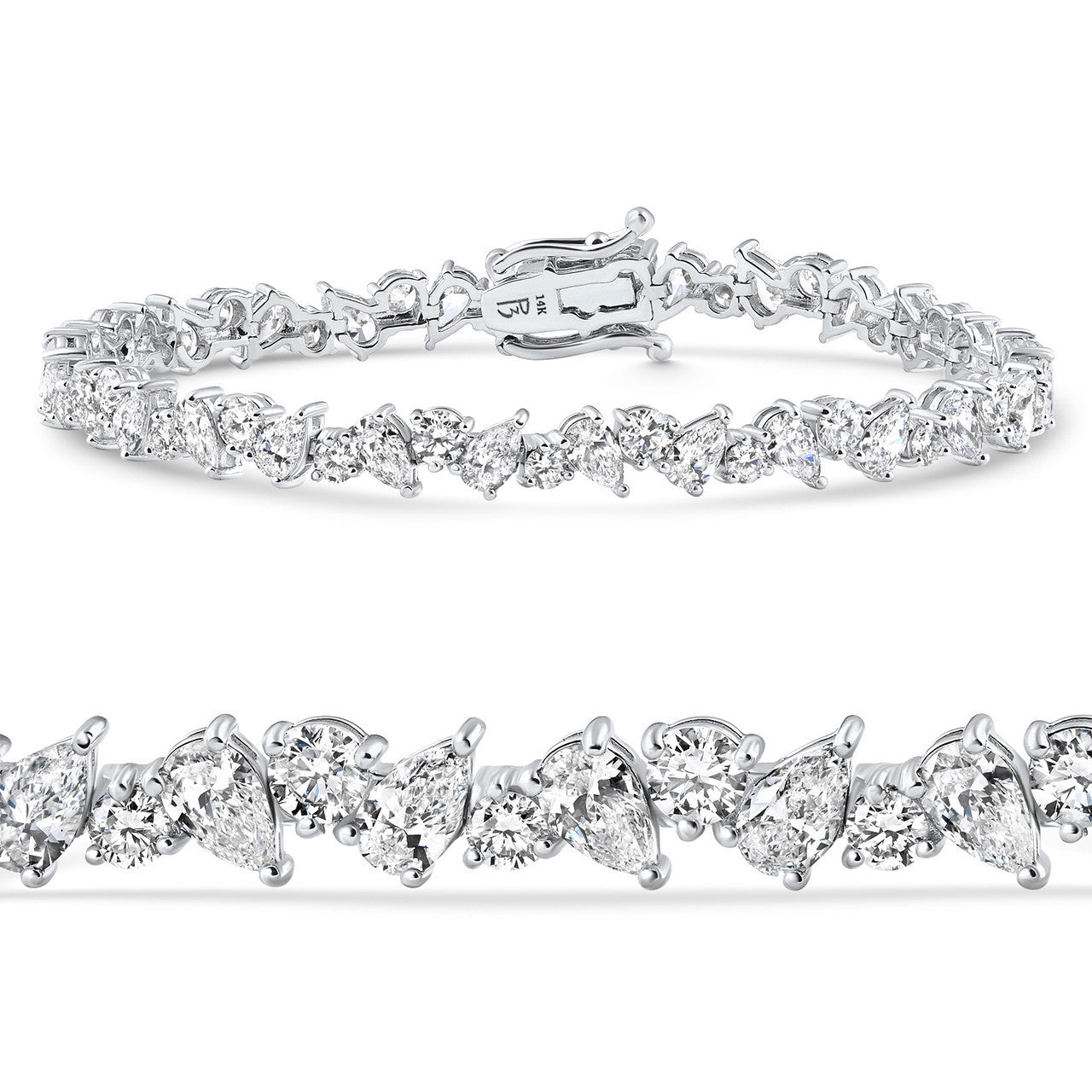 Astrielle Pear and Round Lab Diamond Tennis Bracelet