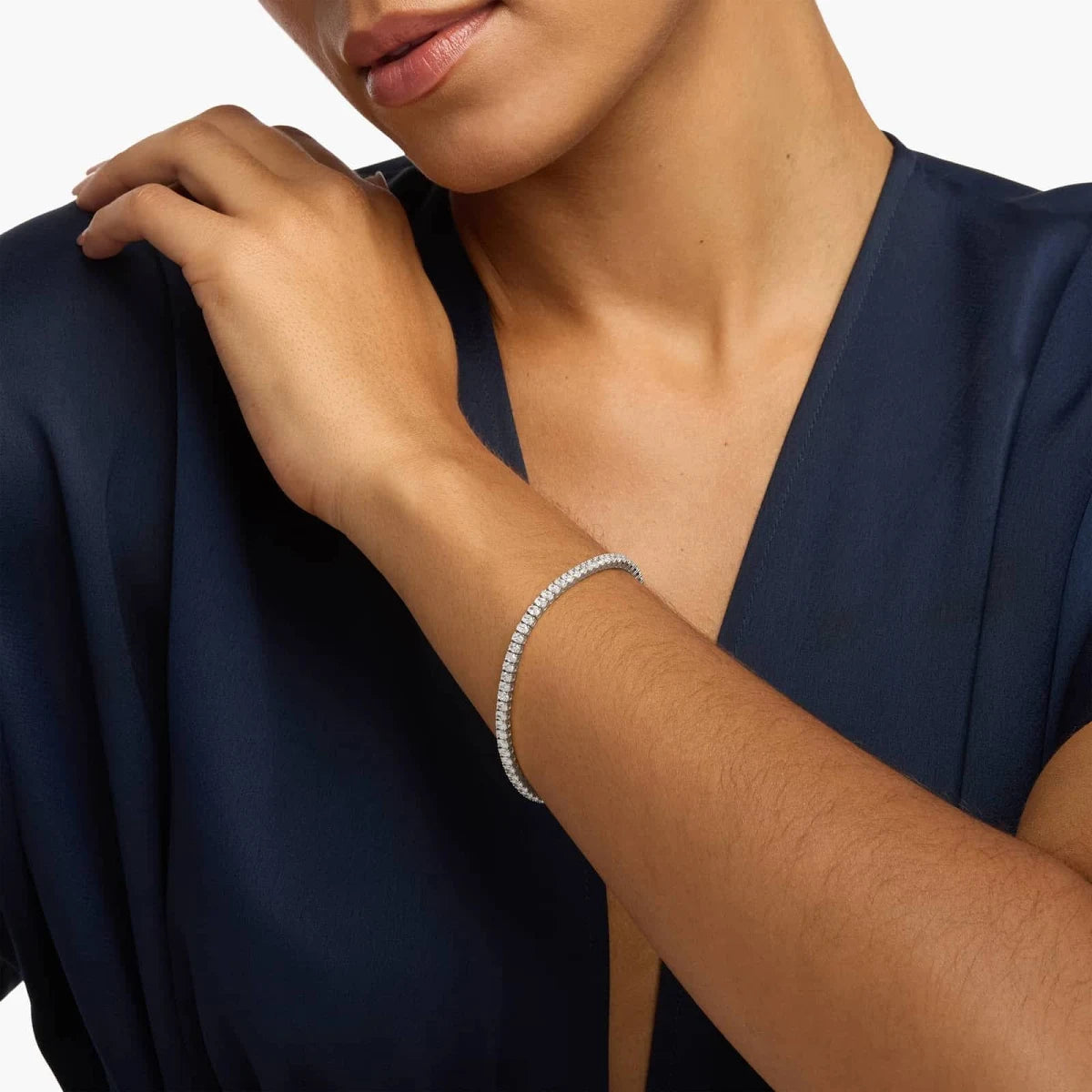 5ct Lab Grown Diamond Tennis Bracelet | Oval Cut | IGI Certified VS | 7 Inch | Silver, 10K-18K Gold & Platinum | Draco Diamond