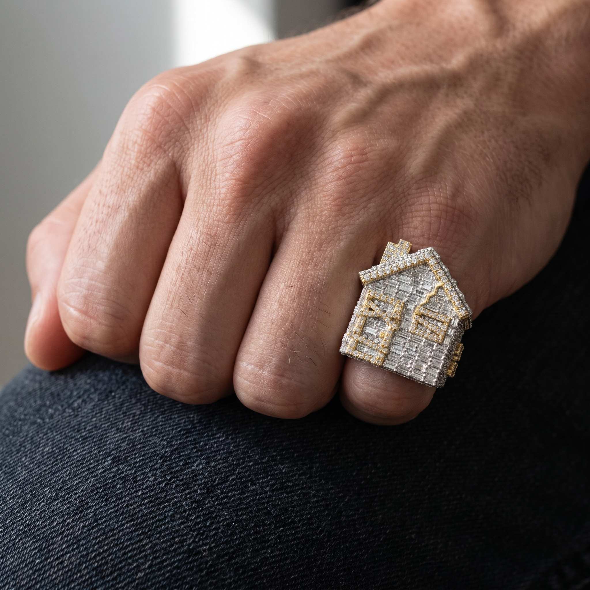 6ct baguette lab grown diamond ring shown worn