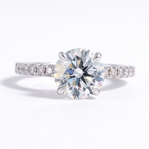 2ct Round Brilliant Lab Diamond Engagement Ring | Hidden Halo | IGI Certified E VVS2 | Silver, 10K-18K Gold & Platinum | Draco Diamond by Draco Diamond