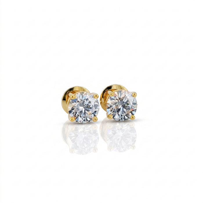 4ctw Lab Grown Diamond Stud Earrings | Round Brilliant | Silver, 10K-18K Gold & Platinum | Draco Diamond by Draco Diamond, IGI certified lab grown diamond, Founder Pricing